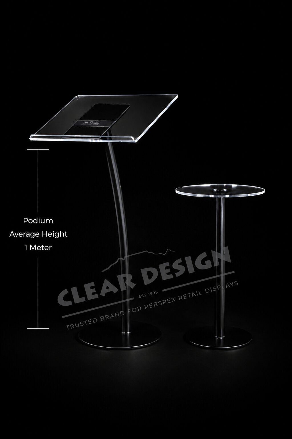 Metal Frame Podium with Optional Side Table - Image 3