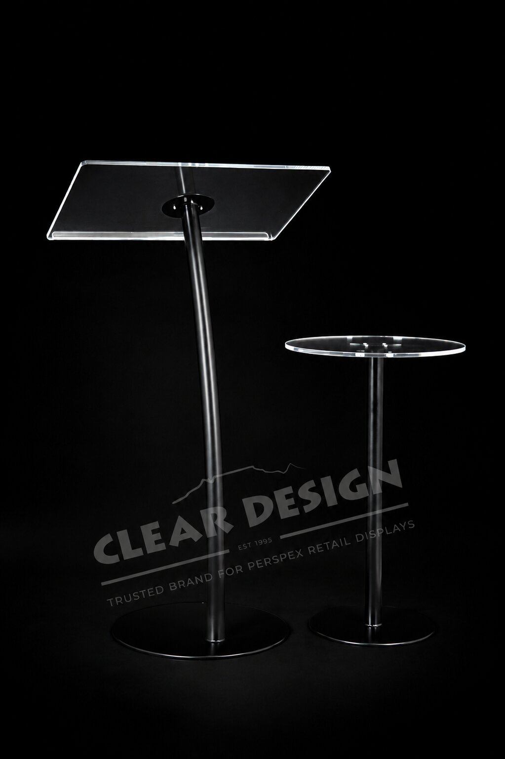 Metal Frame Podium with Optional Side Table