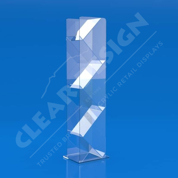 AZM 6-Pack Clear Large Acrylic Brochure Holders – 8.5x11, Standalone Flyer & Business Card Display