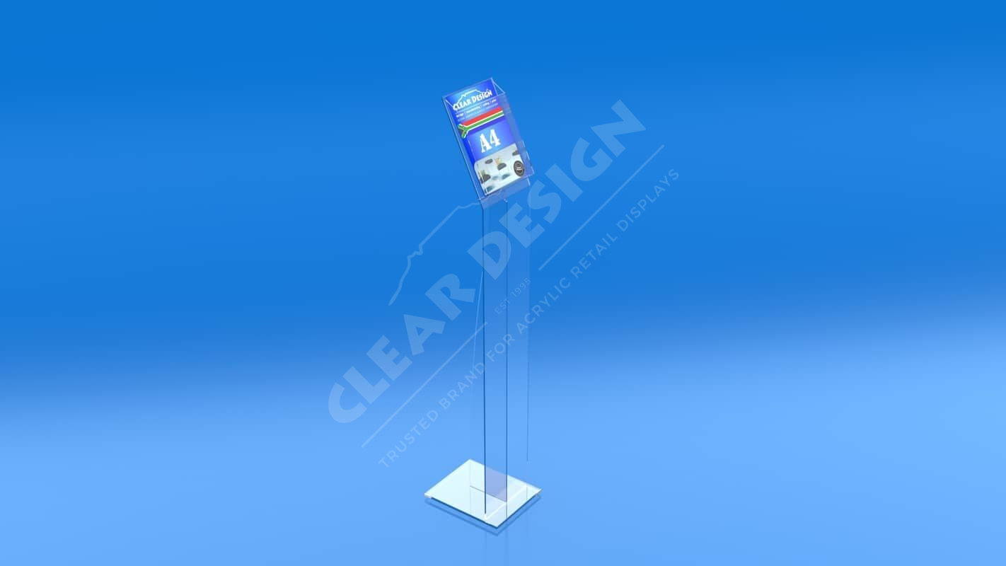 Single Pocket Acrylic Stand Brochure Holder - Image 2