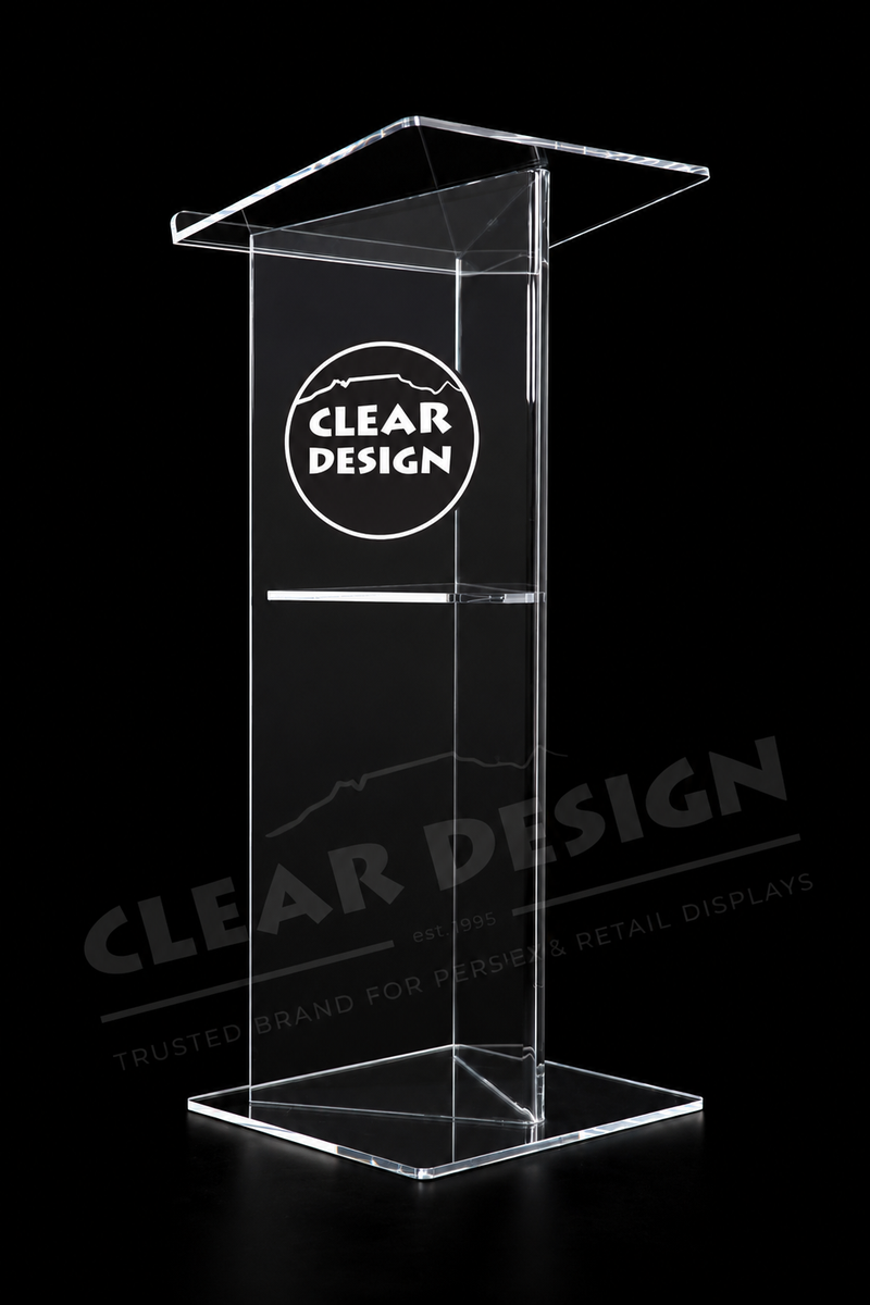 Triangle Shape Podium with Shelf - Image 2