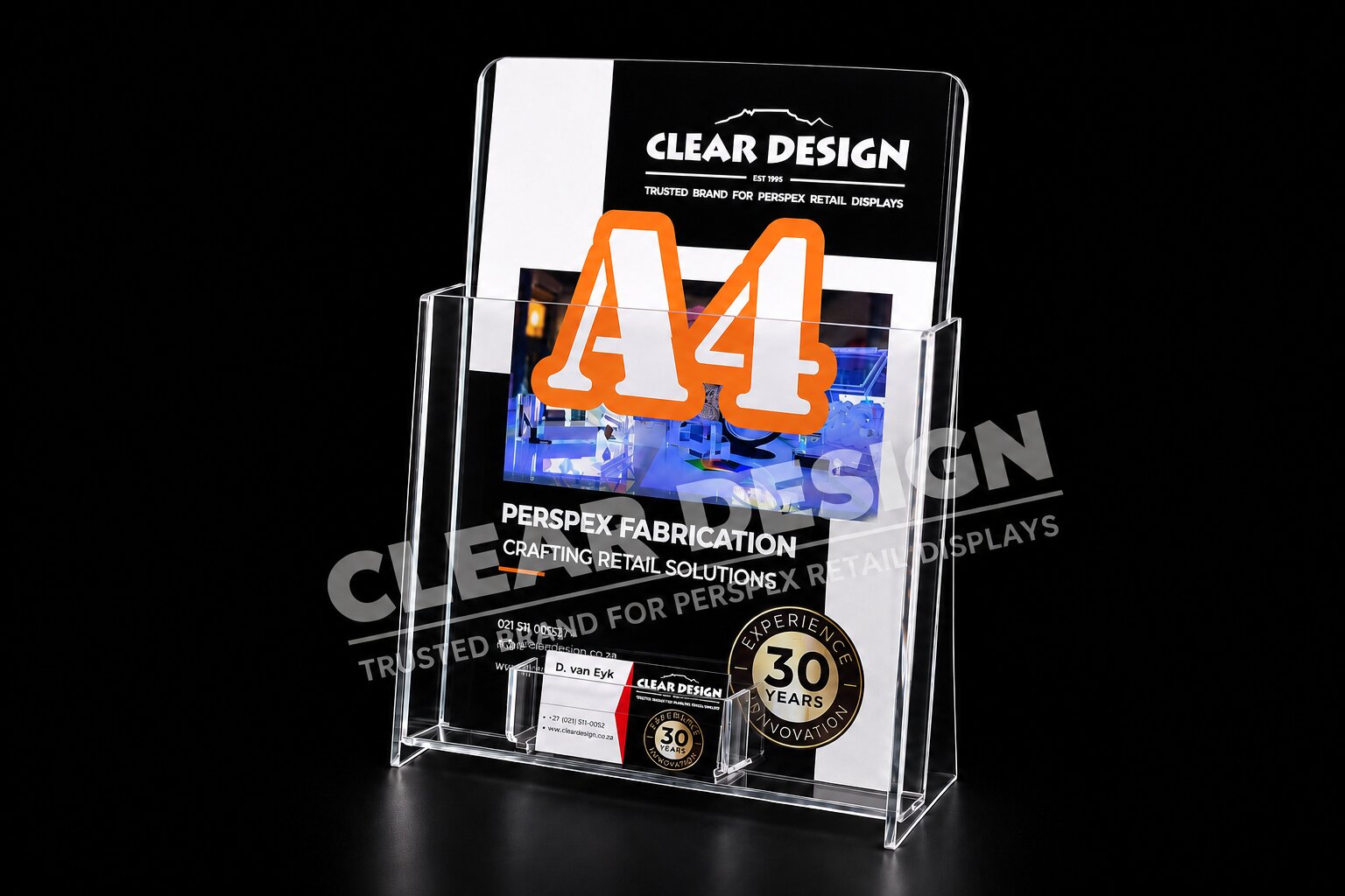 Single Pocket ”Portrait” Professional Brochure Holder with Business card pocket - Image 2