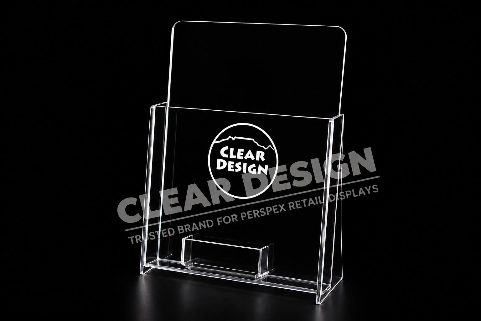 Single Pocket ”Portrait” Professional Brochure Holder with Business card pocket
