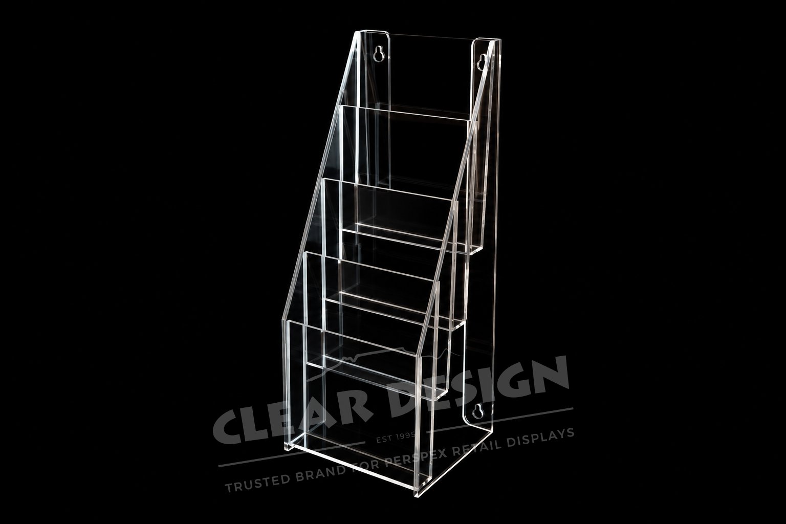 Stepped Four Pocket Professional Brochure Holder