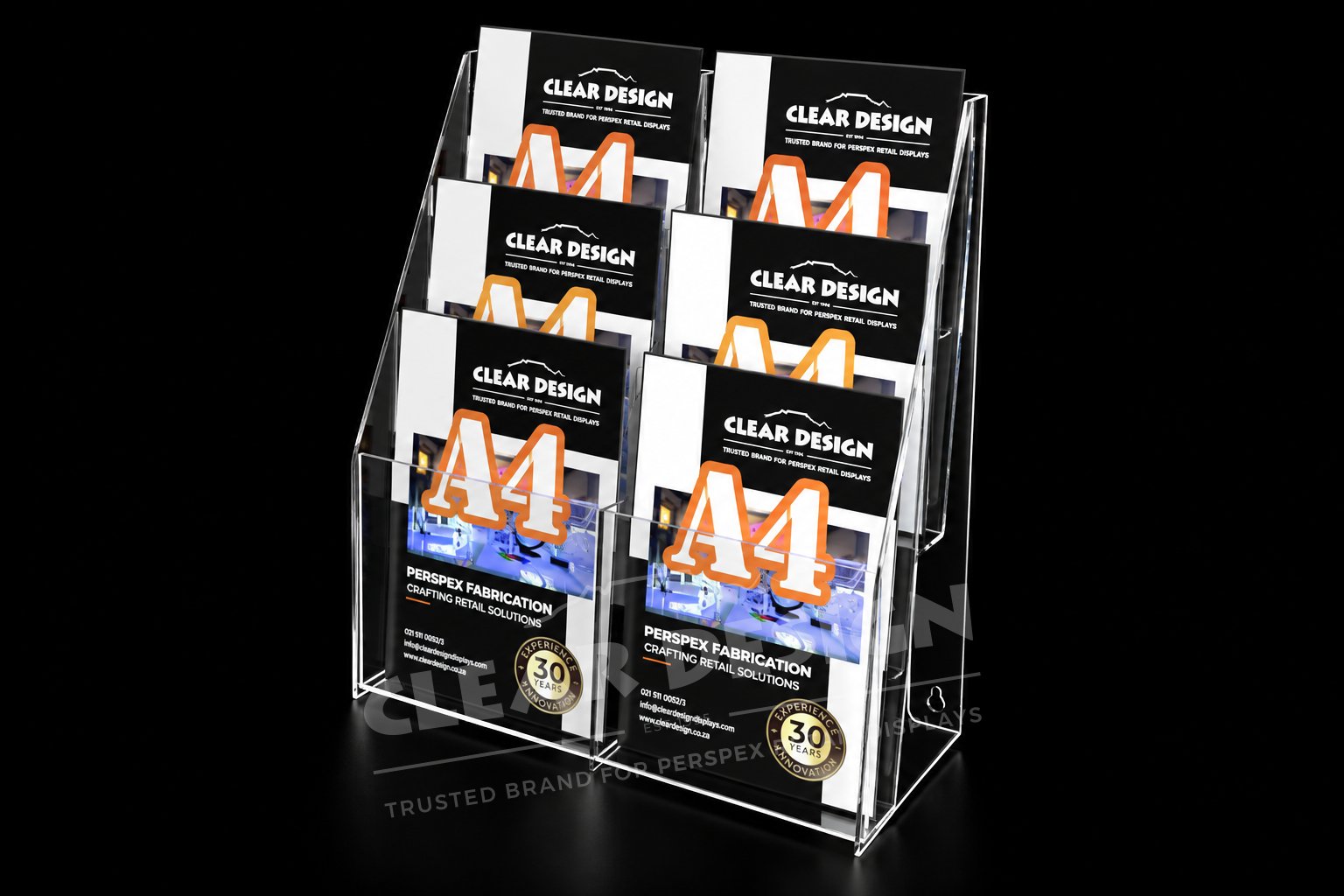 Six Pocket Stepped Professional Brochure Holder - Image 2