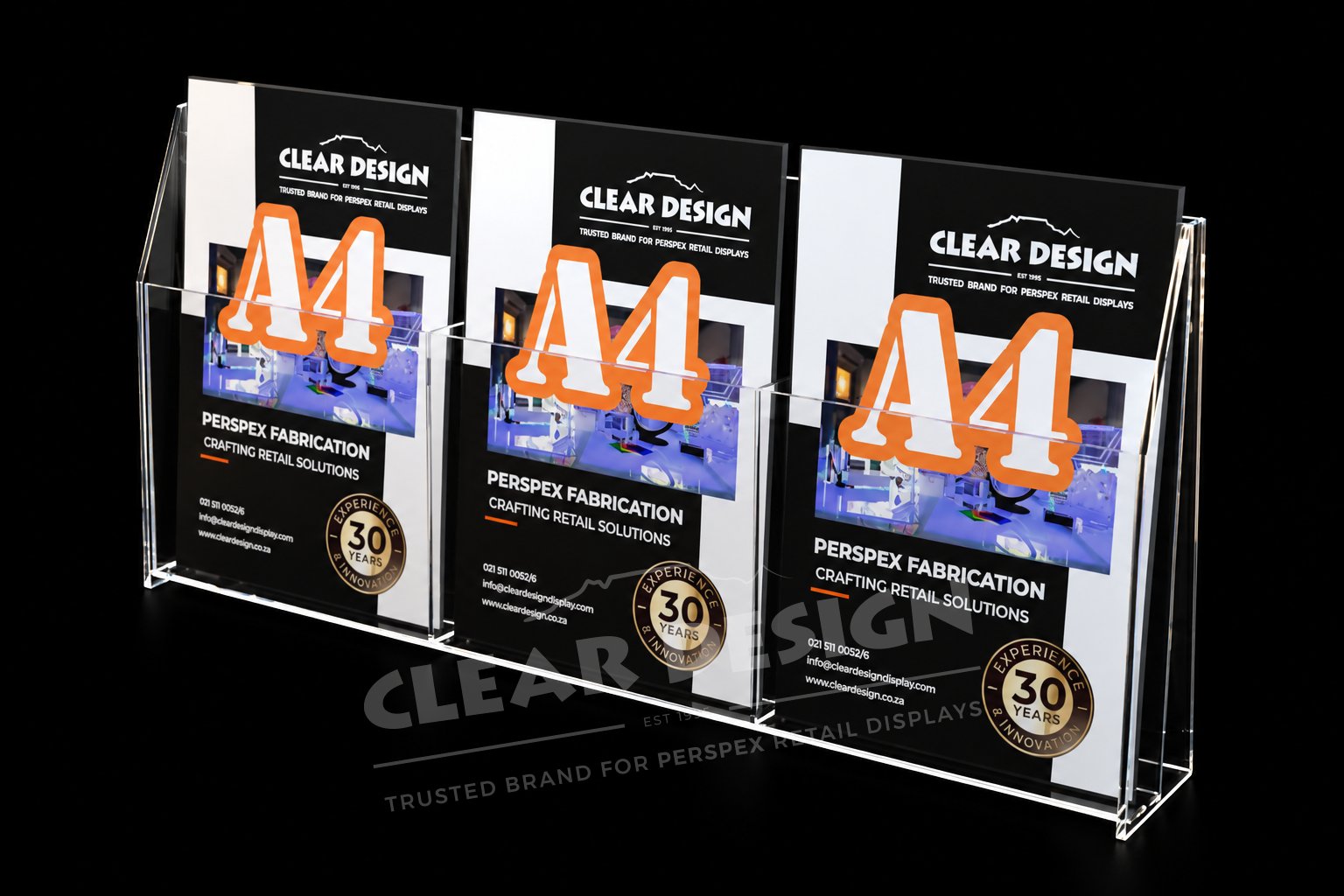 Three Pocket Side-by-Side Professional Brochure Holder - Image 2